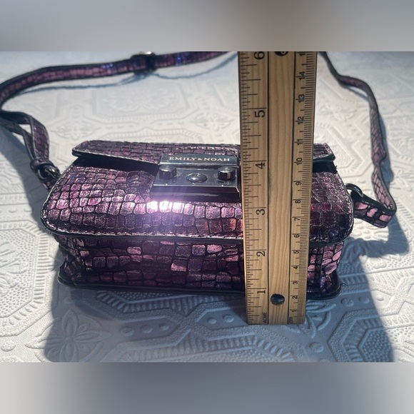 Emily and Noah Metallic Purple adjustable cross-body Purse - Picture 8 of 16